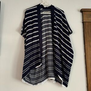 Navy & white striped nautical cardigan from Loft